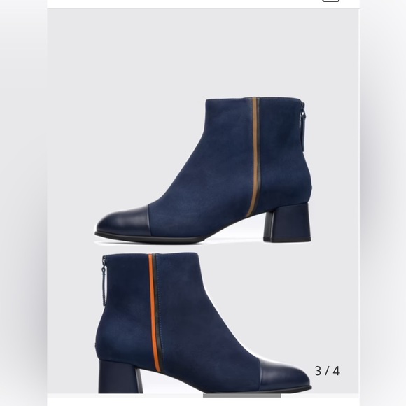 Camper Twins blue ankle boots booties suede  leather sz 38 7.5 - Picture 2 of 11